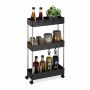Полка для ванной Relaxdays 10039868_46, 3 уровня, 4 крючка, 15,5 × 70 × 40,5 см