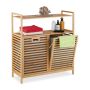 Vannitoariiul pesukorvidega Relaxdays 10049659.0, 2 korvi, 2 riiulit, 88 × 95 × 33 cm