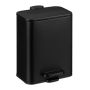 Vannitoa prügikast Relaxdays, 5 l, pedaaliga, Must, 20 × 29 × 23 cm