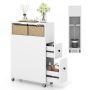 Bathroom cabinet, 2 drawers and 2 baskets, 50 × 19 × 72 cm