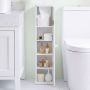 Bathroom cabinet, 3 adjustable shelves, White, 16 × 69 × 17 cm