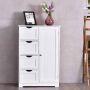 Bathroom cabinet, 4 drawers and 1 door, White, 56 × 81 × 30 cm