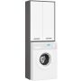Vannitoakapp AKORD FIN 180, 2 ust, valge/hall, 64 × 180 × 30 cm