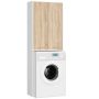 Vannitoakapp FIN 180, 2 ust, valge/pruun, 64 × 180 × 30 cm