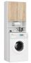 Vannitoakapp FIN, 2 ust, 4 riiulit, valge/pruun, 64 × 180 × 30 cm