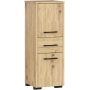 Шкаф для ванной FIN 2D 1SZ, 2 дверцы 1 ящик, коричневый, 30 × 85 × 30 см