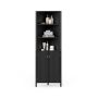 Bathroom cabinet, Corner, 3 shelves, 2 doors, Black, 58 × 172.5 × 32 cm
