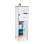 Vannitoakapp Relaxdays, 2 sahtlit, Valge/pruun, 32 × 97,5 × 28 cm