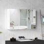 Peegliga vannitoakapp, 3 ust, Valge, 90 × 60 × 15,5 cm