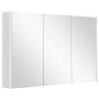 Bathroom cabinet with mirror, 3 doors, White, 90 × 65 × 11 cm
