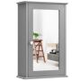 Bathroom cabinet, with mirror, Grey/white, 34 × 15 × 53 cm