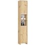 Vannitoakapp UNI, 2 ust, 4 riiulit, valge/pruun, 32 × 180 × 28 cm