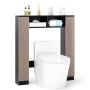 Bathroom cabinet above the toilet, 2 open compartments, 4 adjustable shelves, 87.63 × 97.79 × 17.78 cm