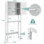 Bathroom cabinet above the toilet, 2 doors, open shelf, 71.12 × 172.72 × 24.13 cm