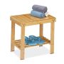 Скамейка для ванной Relaxdays 10046349.0, с полкой, 44 × 41,5 × 28 см