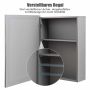 Bathroom mirror cabinet, wall-mounted, two mirrors with adjustable shelf, 50 × 67 × 16.5 cm