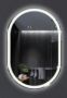 Bathroom mirror, Oval, Silver, 90 × 55 cm