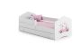 Children's bed Fala with drawer, mattress and barrier protection 144 cm x 78 cm x 65 cm, kitten
