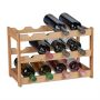 Veinipudelihoidik Relaxdays 10045703.0, horisontaalne, 1–3 pudelile, 45 × 30 × 23,5 cm
