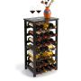 Veiniriiul Relaxdays, horisontaalne, 28 pudelile, Must, 47 × 94 × 26 cm