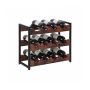 Veiniriiul Relaxdays, horisontaalne, 12 pudelile, pruun/must, 44,5 × 38 × 20 cm