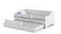 Children's double bed Eryk with mattress and safety barrier 164x85x60/160x80x15cm, white handles