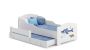 Children's double bed Michas with mattress and safety barrier 164x85x63 / 145x80x15cm, shark