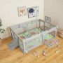Playpen, 4 rings, 50 balls, Grey, 188 × 157 × 100 cm
