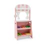 Toy grocery shelf, 36 pieces, 45.7 × 86.4 × 24.1 cm