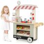 Toy food cart, POS machine, scales, 30 accessories, 29.5 × 12 × 40 inches