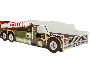 Children's bed Riko with mattress 146 cm x 74 cm x 38 cm, military truck