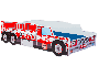 Children's bed Riko with mattress 146 cm x 74 cm x 38 cm, fire department