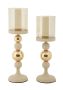 Glassy candlesticks, 2 pcs, Ø 10 × 32–36 cm