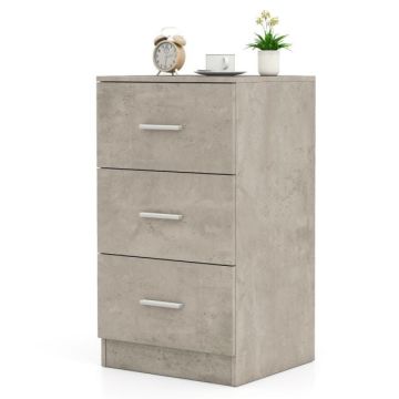 Прикроватная тумбочка 37x34x66,5см, серого цвета