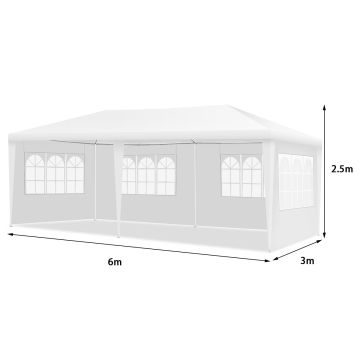 Pavilijon 600x300x250 cm, valge värv