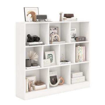 10-cube bookshelf with 2 anti-tip guards, white