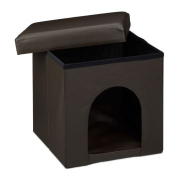 Складное сиденье 38x38x38см., темно-коричневое