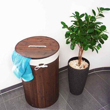 Laundry basket 65x41cm, 70L., brown/white