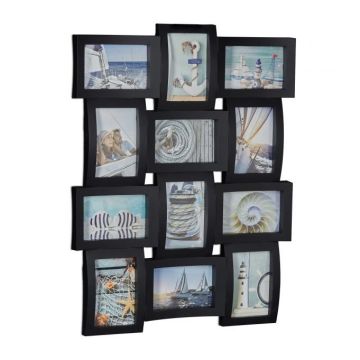 Коллаж из 12 фотографий 60,5x47,5x3,5см., черный цвет