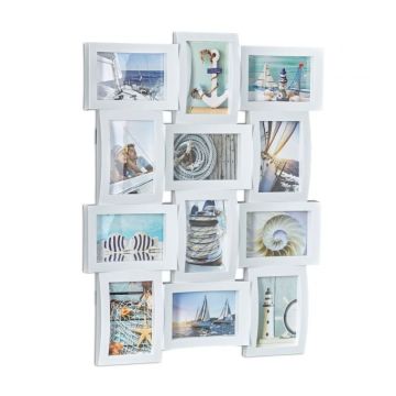 Коллаж из 12 фотографий 60,5x47,5x3,5см., белый цвет