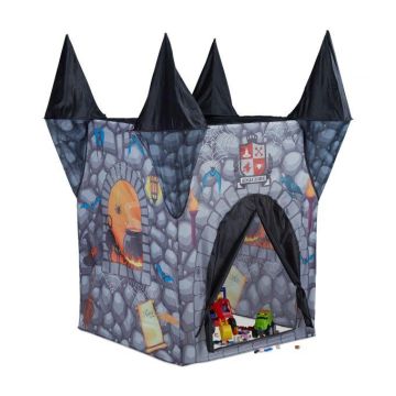 Детский игровой домик "Замок" 132х110х110см., серый/темно-серый/черный