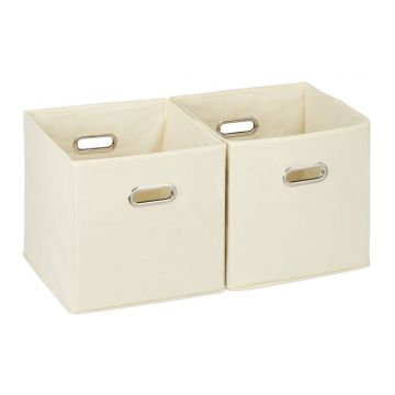 Komplektis 2 kokkupandavat karpi 30x30x30cm., beež/hõbedane värv