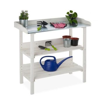 Siirdamislaud 86x92x41cm., valge/hõbedane värv
