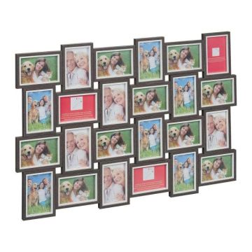 Коллаж из 24 фотографий 61,5x91x2 см., серо-белые