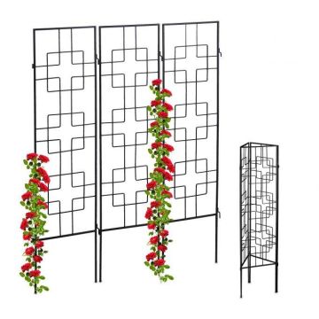 Набор из 3-х садовых грилей 122x30,5x0,8см, черный