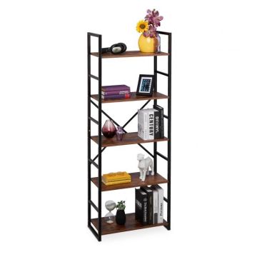 Книжная полка 158,5x60x30см., коричневый/черный