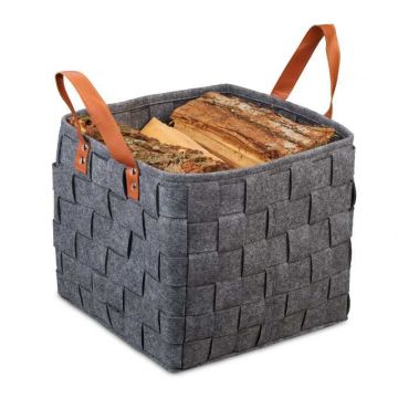 Kokkupandav sangadega kott 29x31x31cm., tumehall