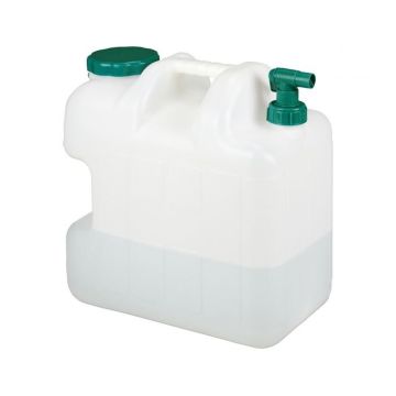 Канистра для воды с краном 38x22x39 см., белая/темно-зеленая
