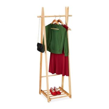 Вешалка для одежды с полкой 153x62x45см., светло-коричневая