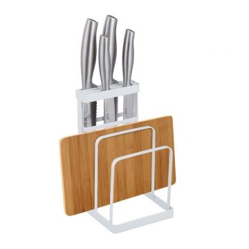 Подставка для ножей с держателем для доски 21,5x12x14см., белая